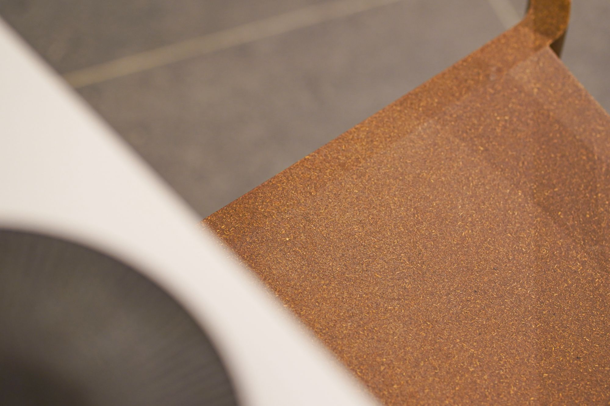 Tera the wai Pancake sustainable recycled coffee ground chair close up