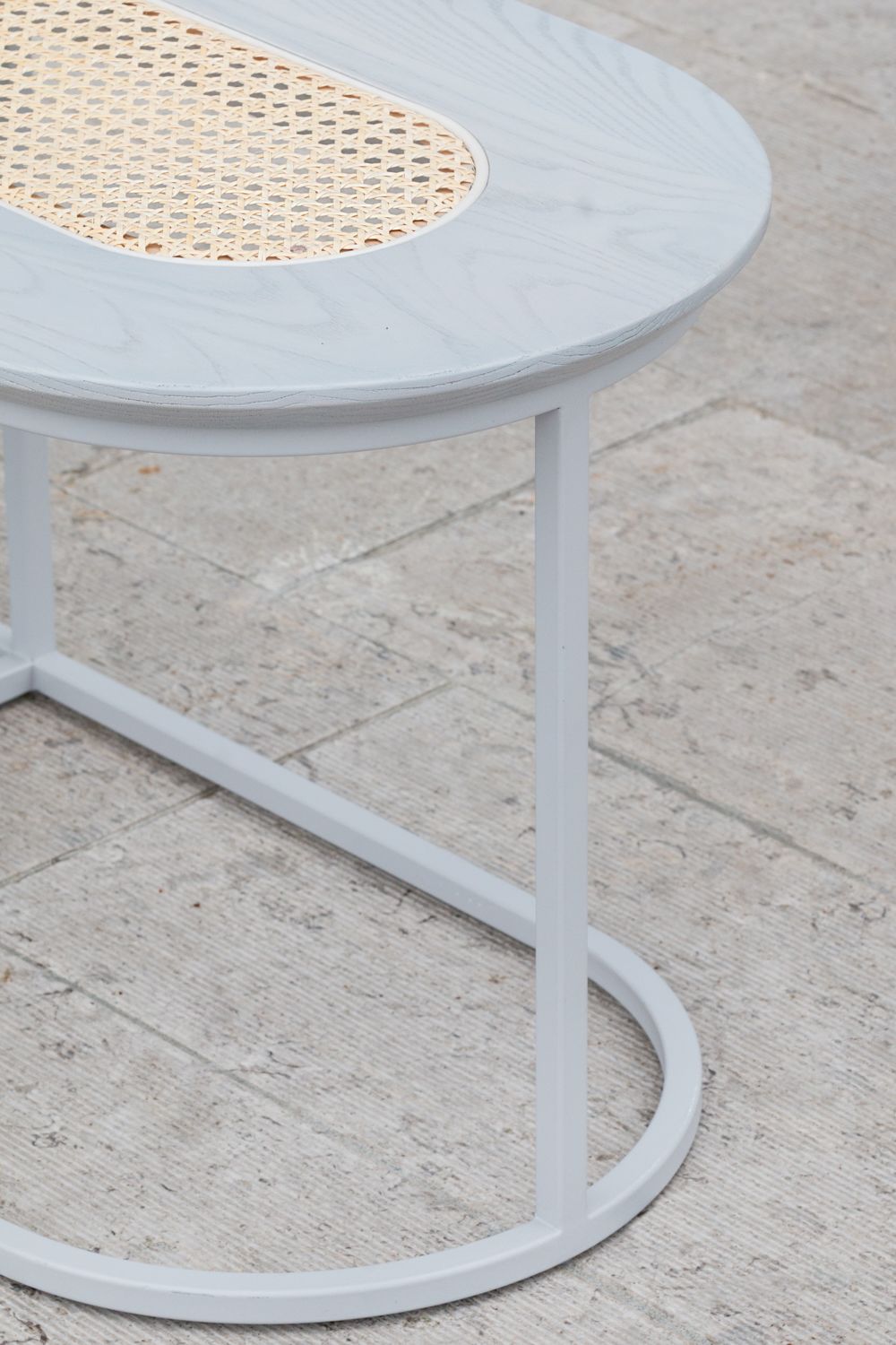 Rattan Bench white detail