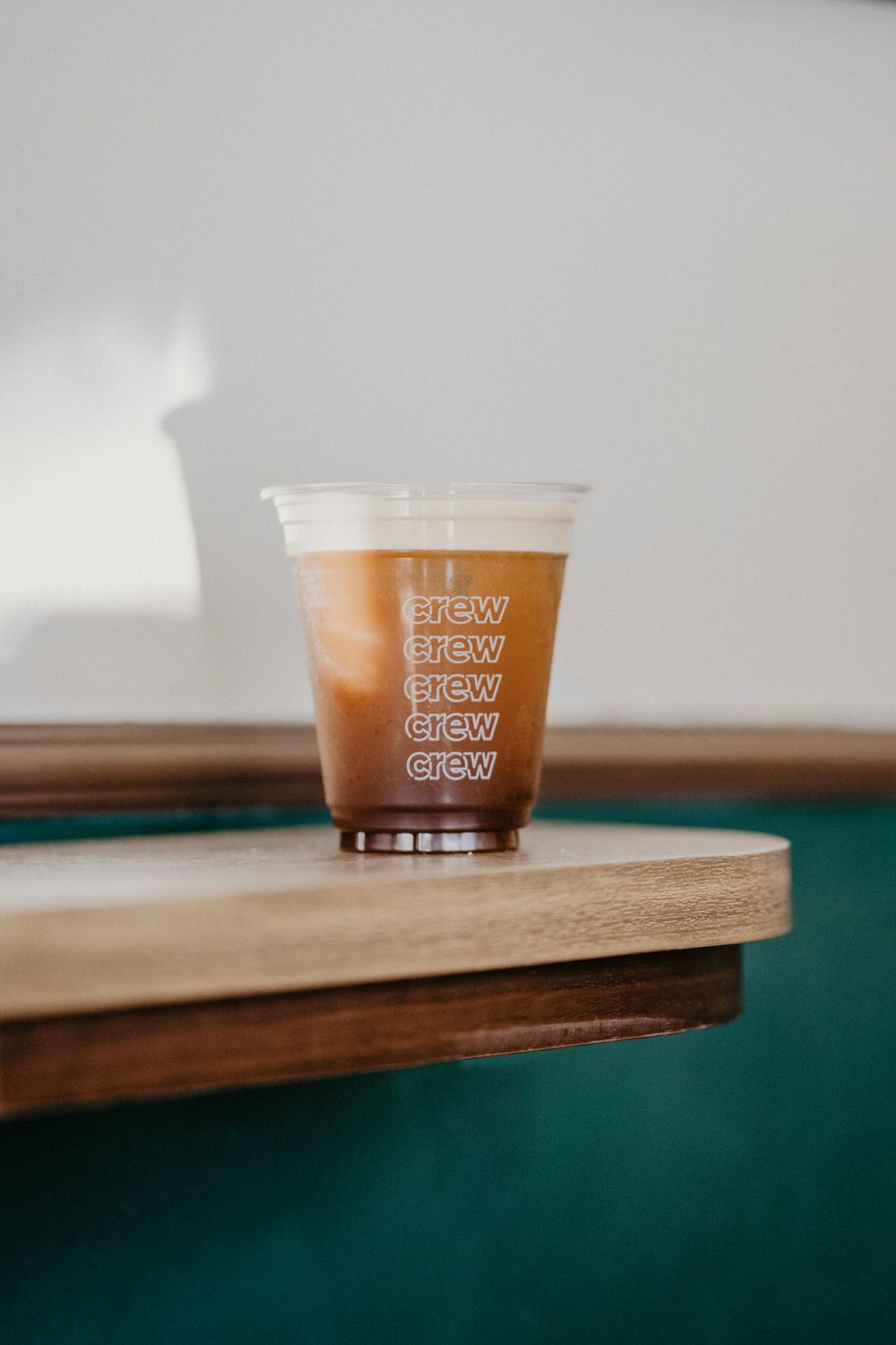 Crew branding print cold cup interior