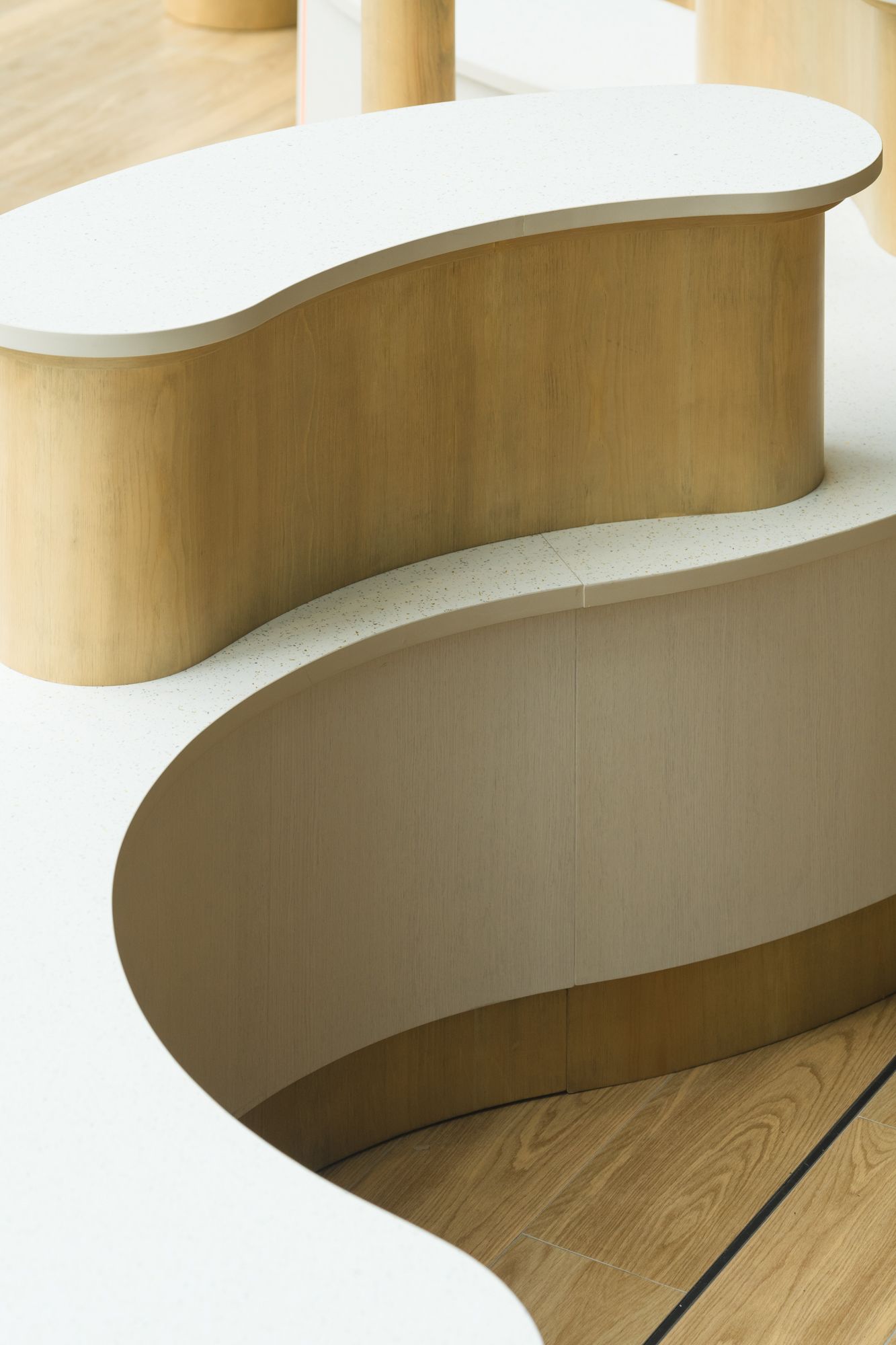 Ukiyo communal seating close up curves