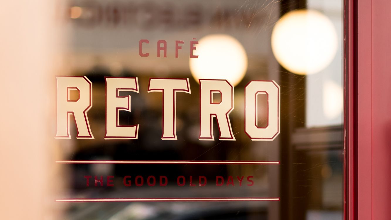 Retro branding logo close upp