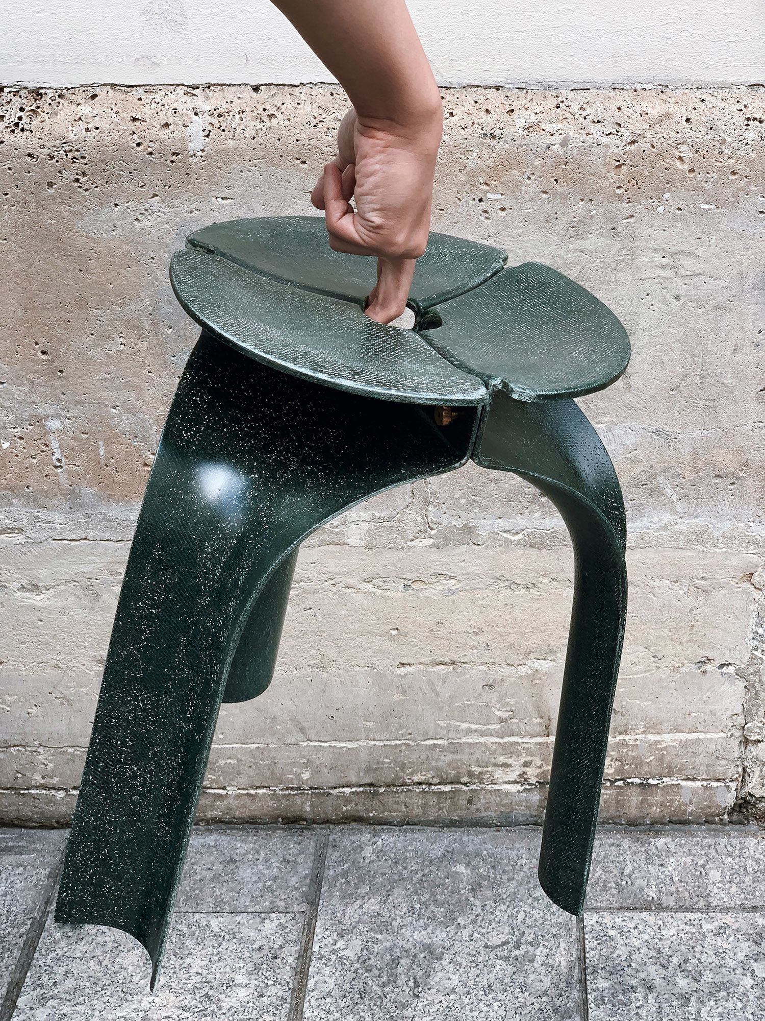 Flax Fiber Triplex Stool portable