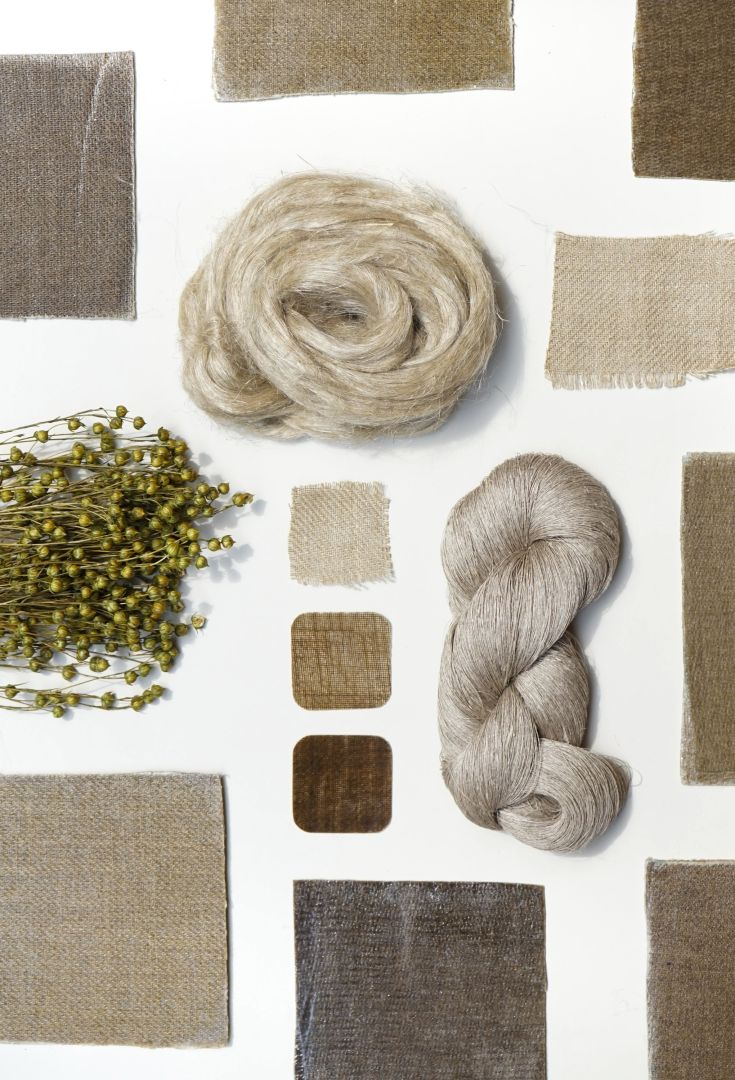 Flax Fiber Triplex Stool material close up