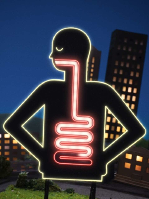 Yakult digestive system cutout LED