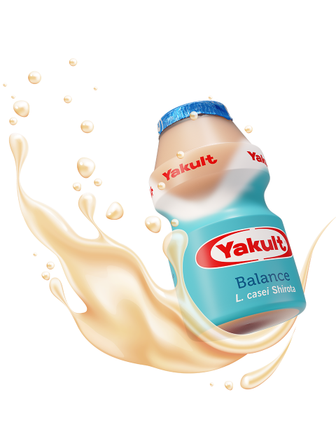 Yakult Balance bottle with a milk splash