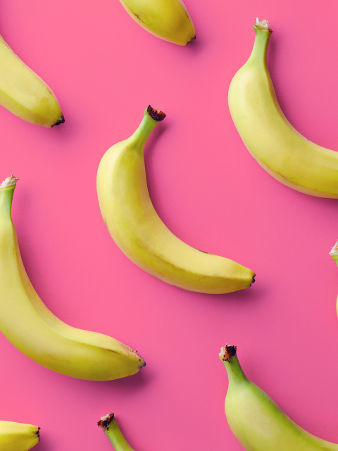 Bananas on a pink background