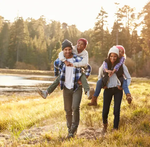 Family hiking