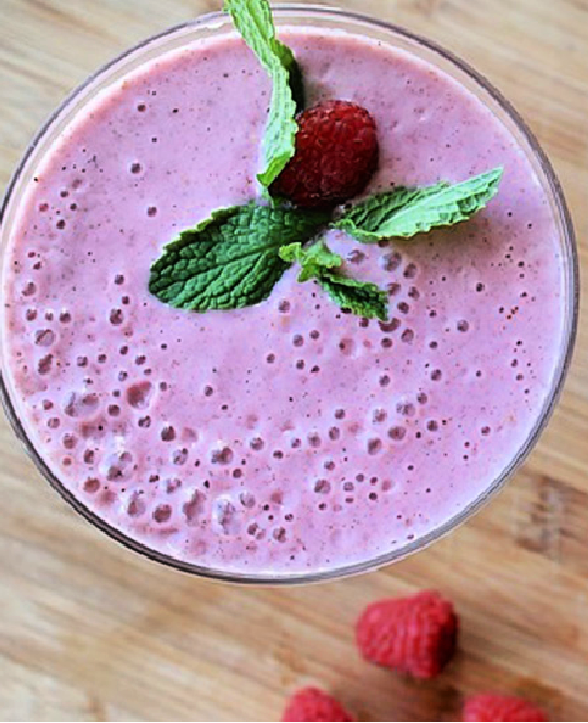 A purple smoothie