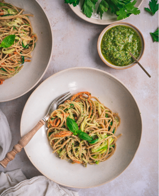 Miso Pesto Spaghetti