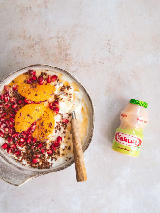 Quark-Leinsamen-Frühstück á la Budwig-Creme - Yakult