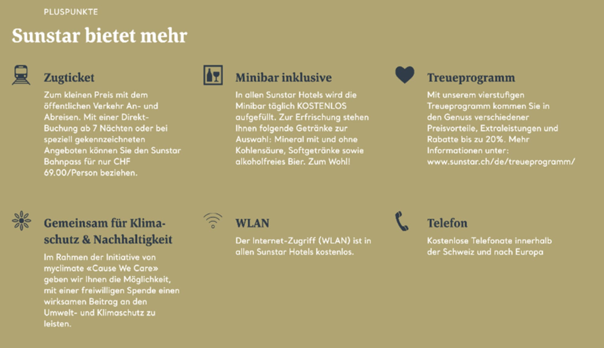 Screenshot der Website der Sunstar Hotels