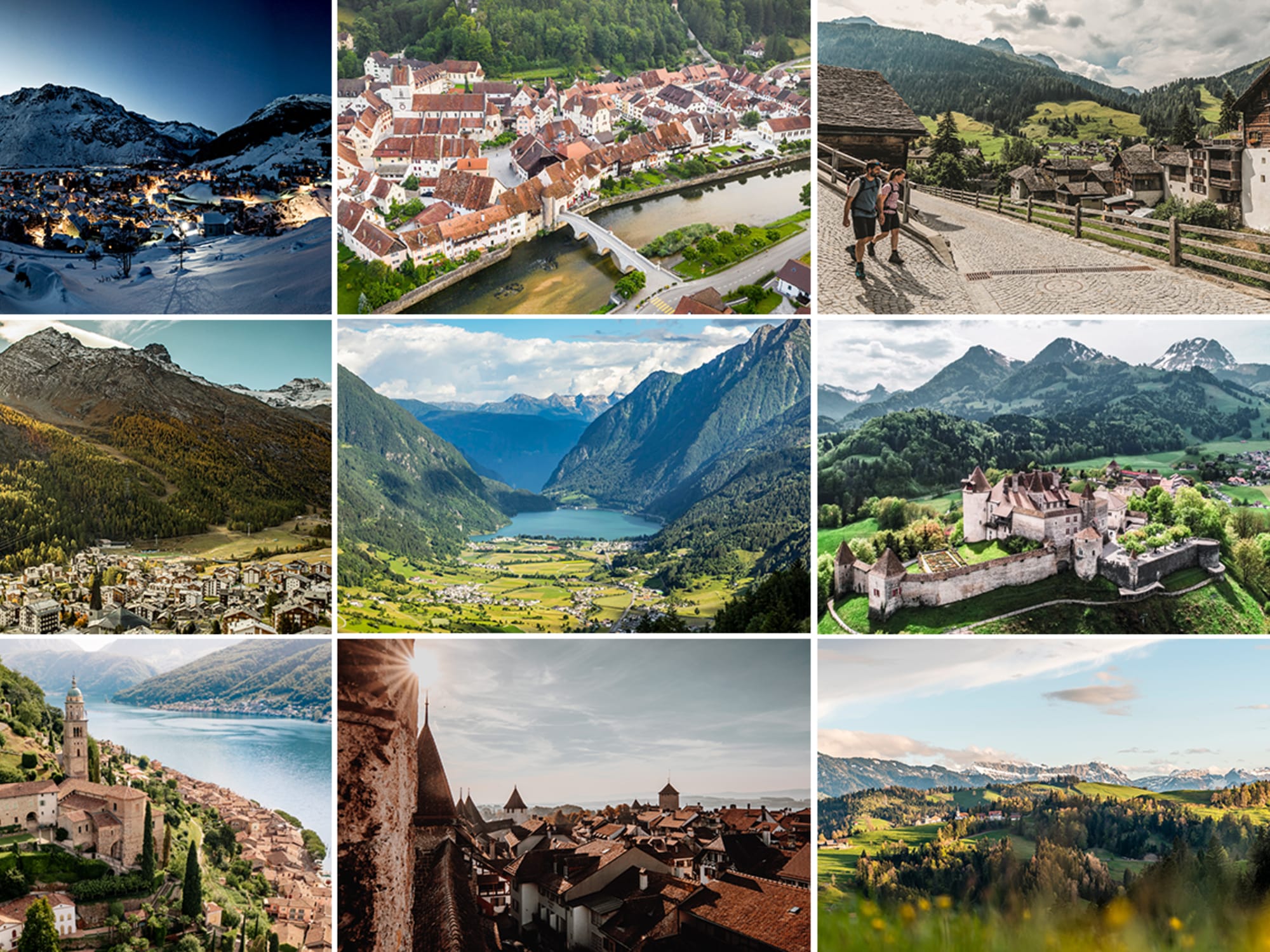 Fotos der 9 Schweizer Best Tourism Villages by UN Tourism