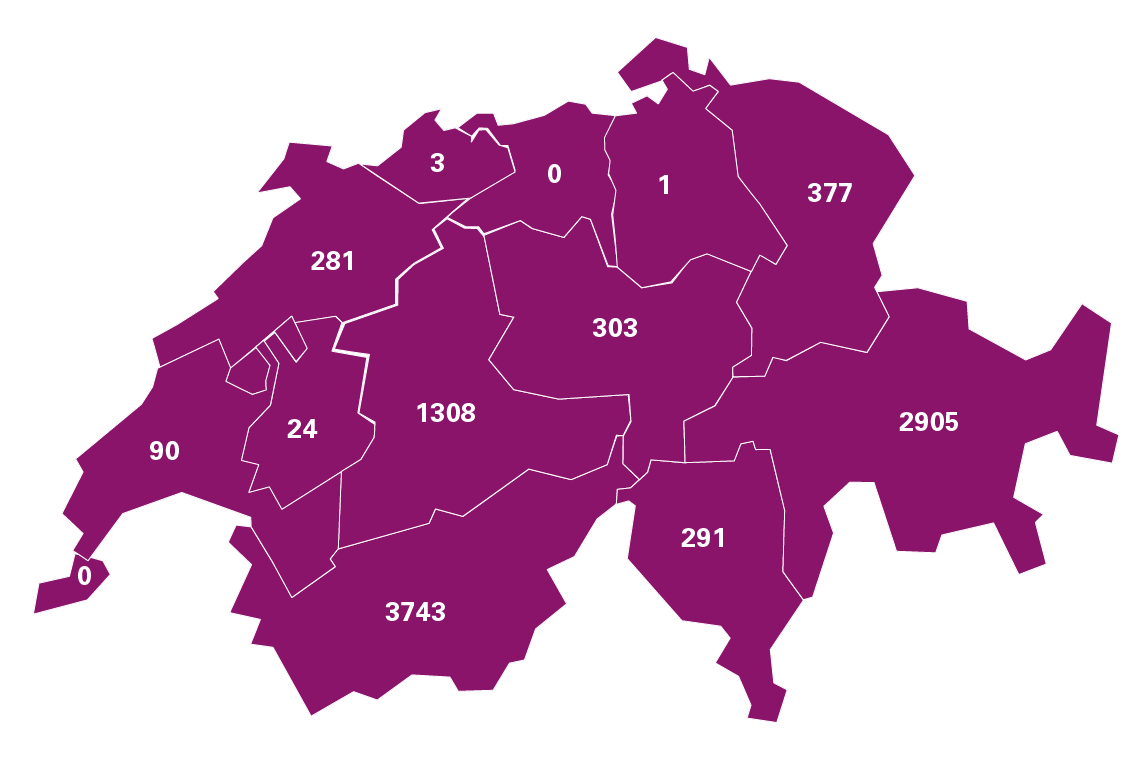 Appartamenti per vacanze (immobili validi) per regione. Al 31.12.2023.