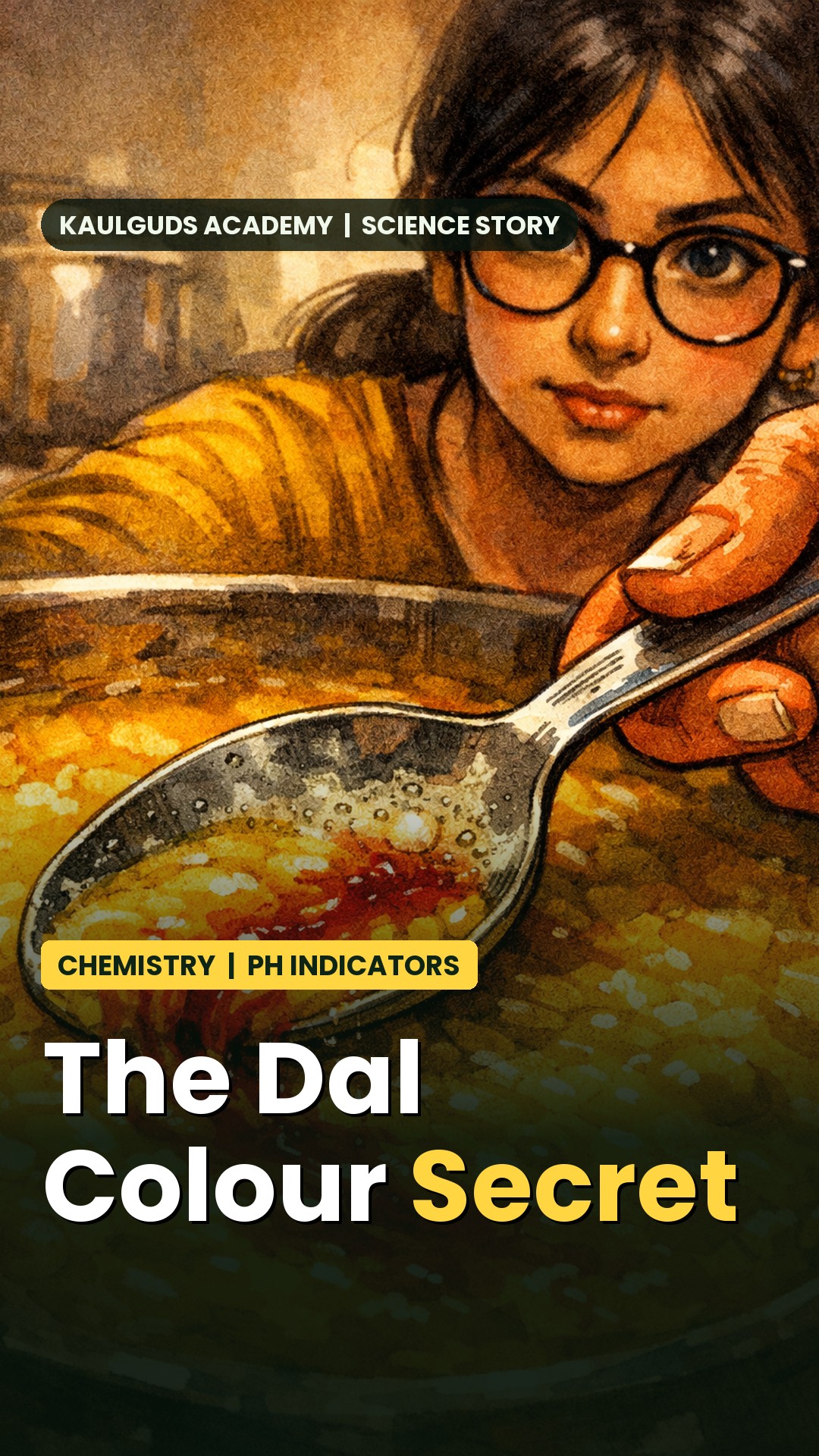 Why did Riya’s dal turn red only when a soapy spoon touched it, not with lemon juice?