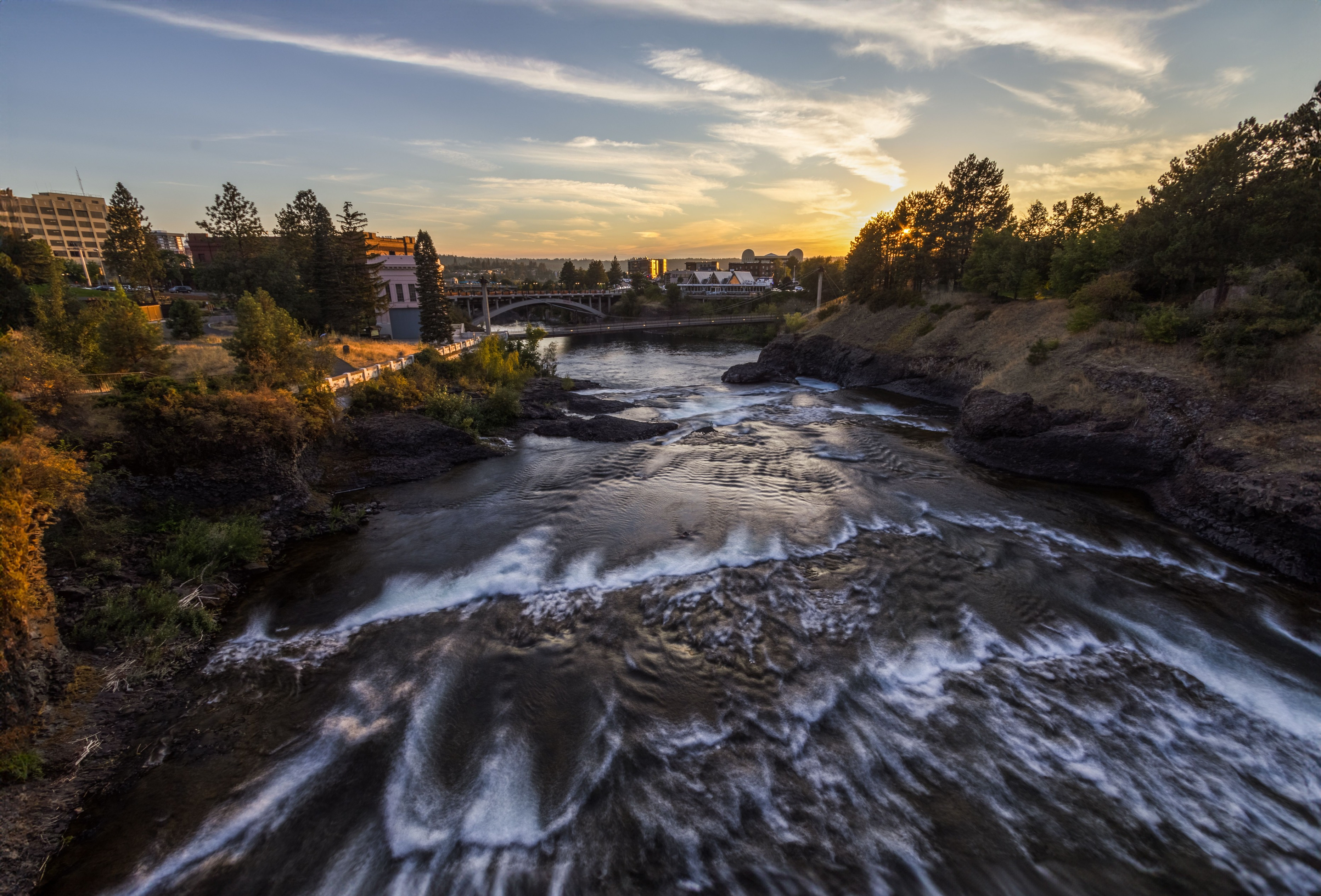 Spokane Valley landscape and river view