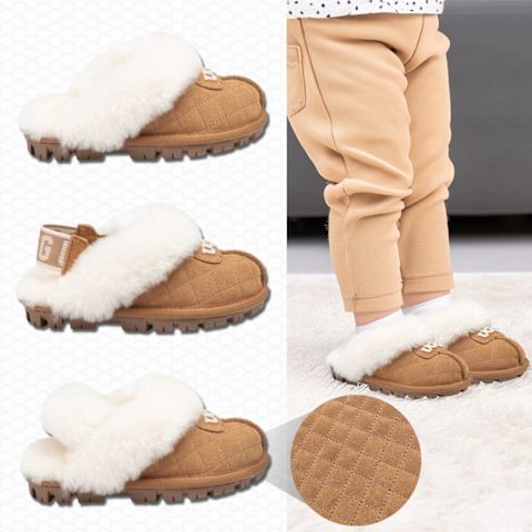 [오즈웨어] UGG 어그 키즈 마테라쎄패턴 자수로고 3웨이 탈부착밴딩 키즈용 슬리퍼 OB114KMDE