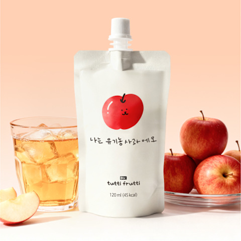[뚜띠프루티] 100% 유기농 사과즙 NFC 착즙 120ml x 30포