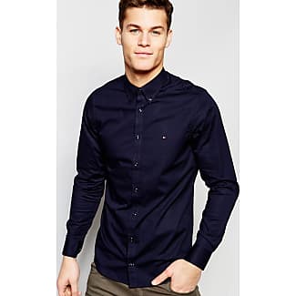 dark blue button down shirt