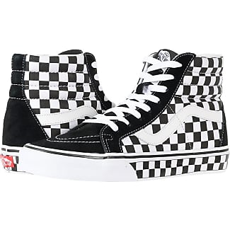 high top checkerboard vans