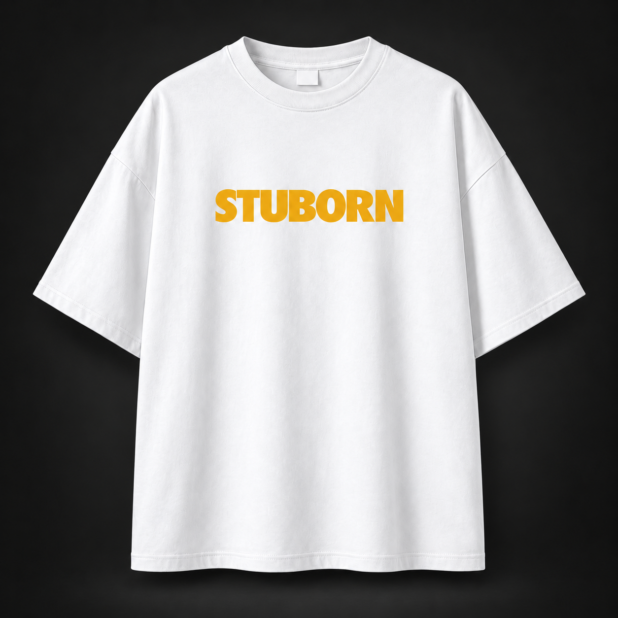 Stuborn Ram Graphic Oversized T-Shirt — White — photo 1