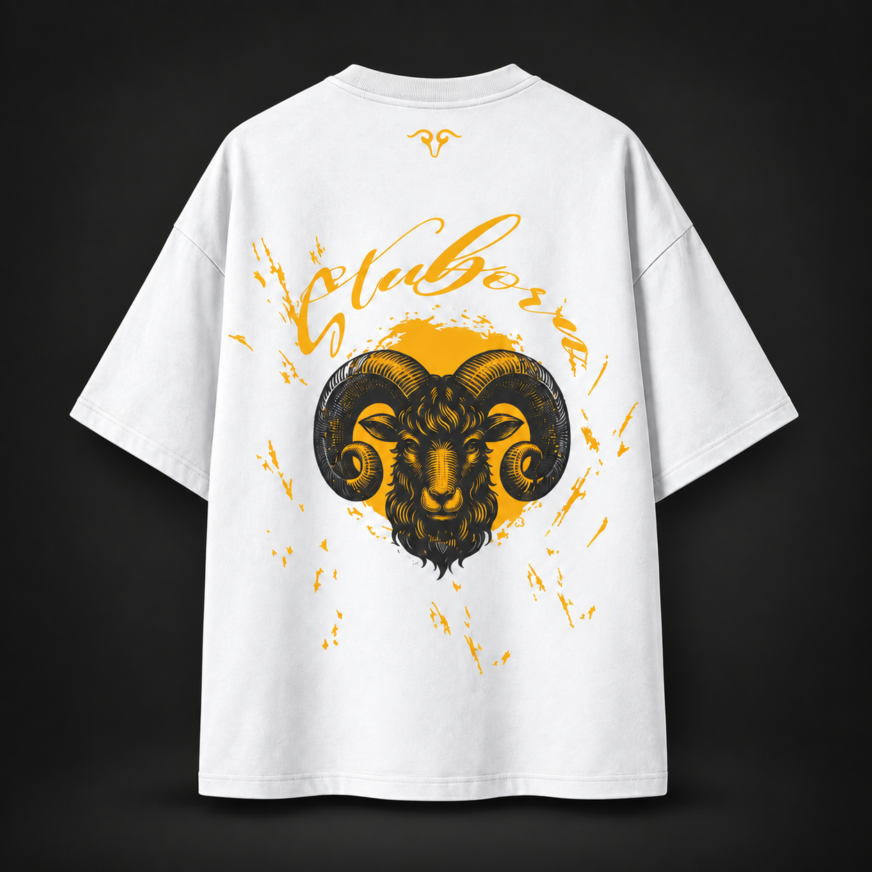 Stuborn Ram Graphic Oversized T-Shirt — White — photo 2