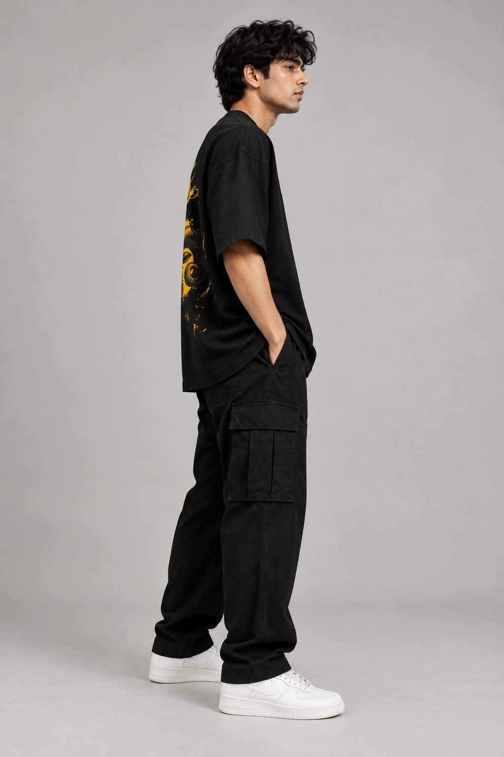 Aries Ram Graphic Oversized T-Shirt — Black — photo 1