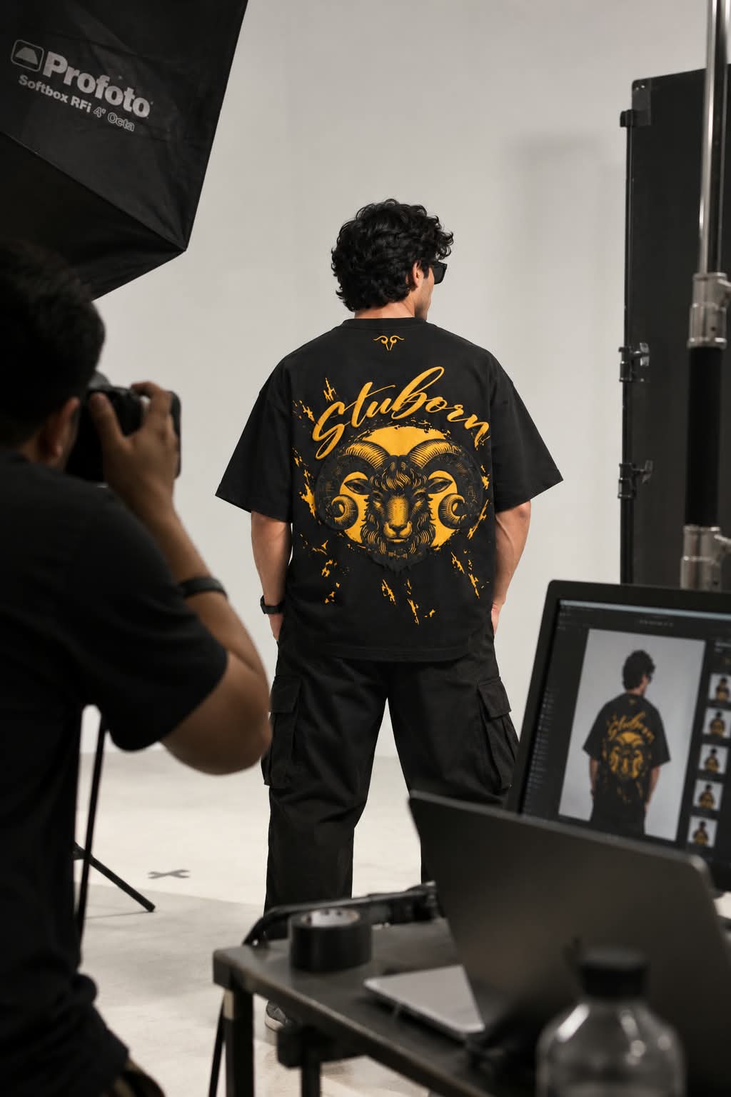 Aries Ram Graphic Oversized T-Shirt — Black — photo 4