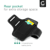 Running Phone Holder Armband for Protective Water Resistant Sport Wrist / Arm Smartphone Strap with Key and Headphone Slots - Black