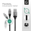 Universal USB A to USB C cable for headphones, cameras, cell phone and smartphone, tablet, smartwatch and more - charging & data cable 2m gray