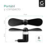 Miniventilador USB C de CELLONIC® para - Ventilador USB negro con conector tipo C de TPE, ventilador portátil ligero de diseño funcional