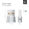 2x Adapter USB C til USB A – USB-C (høne) til USB-A (hane)-forbindelse med rask lading og dataoverføring til iPhone, iPad, Galaxy, telefon, nettbrett, laptop - sølvfarget