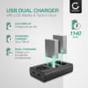 2x Batteri for Olympus OMD EM1, EM5 Mark 2, Pen EP5, BCN1, BLN1 1140mAh + Dobbel Lader fra CELLONIC