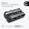 Batteri for Sony HDR-FX7e GV-D200 HDR-FX1000e NP-F550 -F330 -F75 Kameraer 2600mAh fra CELLONIC