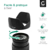 CELLONIC® HB-N106 Lens Hood for Nikon AF-P DX Nikkor 18-55 mm 1:3.5-5.6G VR,1 Nikkor 10-100mm f/4-5.6 VR Plastic Bayonet Flower / Tulip / Petal Sun Shade