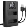 USB Dual Charger (AHDBT-401, 335-06532-000) for GoPro Hero4 Hero 4 Black Edition Hero 4 Silver Hero 4+ Hero 4 Plus + 1m + USB Cable from CELLONIC