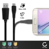 2x USB Kabel for Garmin Edge 520 Plus, 820, 1000, 1030 / Dashcam 55 / Zumo 595 / Approach / Dezl 760 - 1m Ladekabel 1A USB Ledning PVC Datakabel svart / hvit