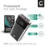 Große Powerbank 20000mAh - USB C 22,5W PD Schnelllade Power Bank mit LED Display für Apple iPhone, iPad, Airpods, Galaxy, Handy, Tablet - Flugzeug Sicher