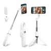 2-in-1 Bastone da selfie & cavalletto - asta telescopia lunga 1 metro per stabili selfie - treppiede estraibile con telecomando bluetooth per cellulari smartphone e fotocamere - Compatibile con iPhone Gopro telefoni Android  -Colore bianco