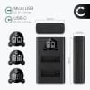2x CELLONIC Camera Battery for GoPro Hero 4 Hero 4 Black Hero 4 Plus Hero 4 Silver Replacement AHDBT-401 335-06532-000 Battery 1160mAh Backup + Dual Charger