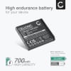 Batteri for Panasonic Lumix S5, S1, S2, SZ1, SZ7, FT30, FS16, FS35, TS20, FS40, DMW-BCK7 Kameraer 700mAh fra CELLONIC