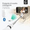 2-in-1 Bastone da selfie & cavalletto - asta telescopia lunga 1 metro per stabili selfie - treppiede estraibile con telecomando bluetooth per cellulari smartphone e fotocamere - Compatibile con iPhone Gopro telefoni Android  -Colore bianco