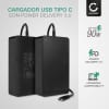 Cargador para notebooks USB C Notebooks, Tablets, Smartphones - Fuente Alimentación 90W, PD Power Delivery | 5V-20V Cable de Carga 2.5m Alimentador CC-PD90