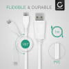 Câble Micro USB de 1m pour montre ZTE Blade V9, V9 Vita, V8, V7, V7 Lite, V7 Max, V6 / L6, L5, L3 / Axon Mini / A452 / S6 data et charge 1A blanc en PVC