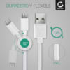 Micro USB Cable for Xiaomi Mi 11 Ultra Huawei Mate 20 Pro Sony Xperia 1 IV Garmin Edge 830 Fast Data Transfer 1m Charging / Charger Lead - White