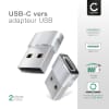 2x Adaptateur USB C vers USB - Adaptateur USB-C femelle vers USB-A mâle Chargement et transfert de données rapides Connecteur pour iPhone, iPad, Galaxy, téléphone, tablette, ordinateur portable - argent