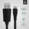 Câble Micro USB de 1m pour appareil photo Panasonic HX-DC1 / HX-DC10 / HX-WA10 / HX-DC2 / HX-WA2 / HX-WA20 transfert de données 1A noir PVC