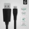 Câble Micro USB de 1m pour appareil photo Casio Exilim EX-TR15 / EX-TR350 / EX-ZR700 / EX-ZR710 / EX-ZR750 transfert de données 1A noir PVC