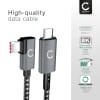 2xUSB C til USB C lade- og datakabel 100W, L-formet, rett vinkel 1 m - USB C-kabel av flettet nylon, USB 3.1, 10 Gbit/s, 8K for mobiltelefon, nettbrett, smartklokke, GPS, høyttalere og mye mer