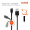 Cable USB + 10x Tapones antipolvo de Silicone de negro para Garmin Fenix 7, 6, 6 Pro, 6X Pro, Vivoactive 4, 4S, 3, Forerunner 945, 45, Venu 2 - Cable de Carga y Datos 1m 1A negro PVC