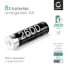 Cellonic® baterías recargables AA - 2600mAh, vienen cargadas, larga duración - 8x pilas AA Mignon HR6 LR6